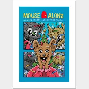 Christmas Mouse Alone Posters and Art